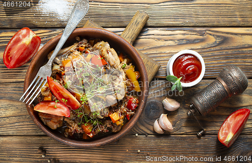 Image of fried meat with rice