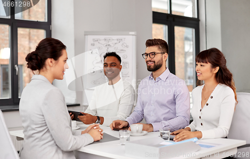 Image of recruiters having job interview with employee