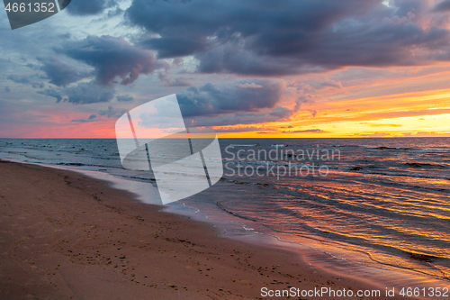 Image of Sunset over the sea