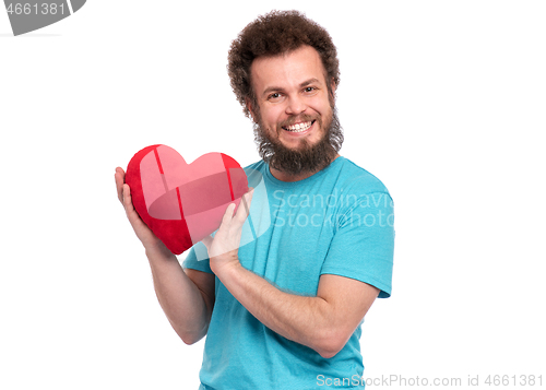 Image of Crazy bearded man - love concept