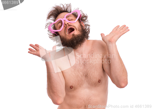 Image of Crazy bearded man - love concept