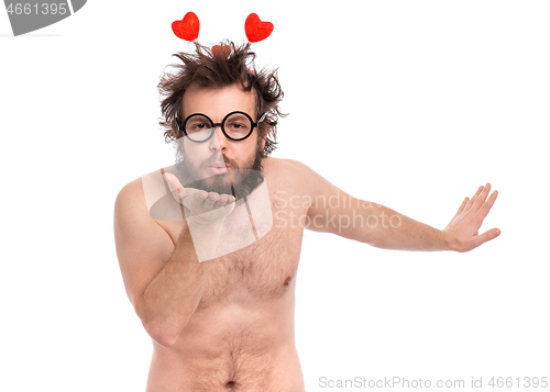 Image of Crazy bearded man - love concept