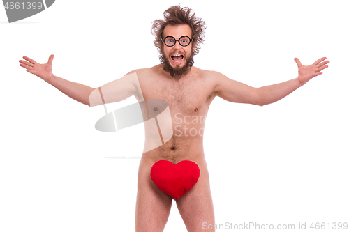 Image of Crazy bearded man - love concept