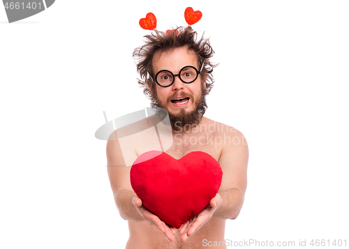 Image of Crazy bearded man - love concept