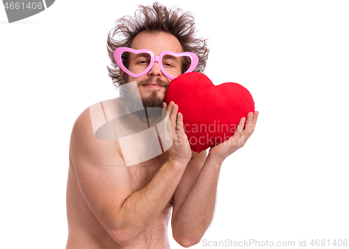 Image of Crazy bearded man - love concept