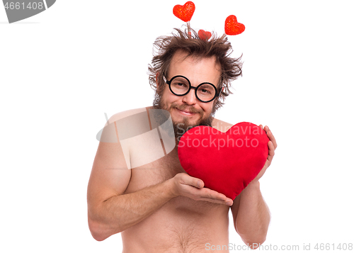 Image of Crazy bearded man - love concept