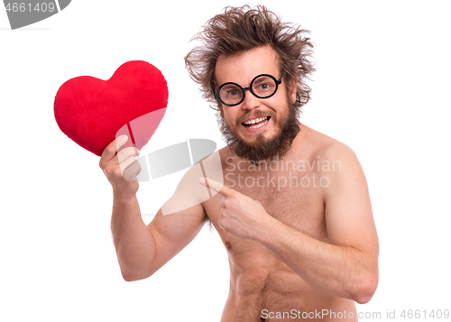 Image of Crazy bearded man - love concept