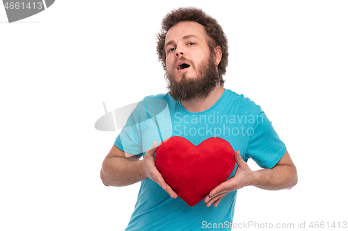 Image of Crazy bearded man - love concept