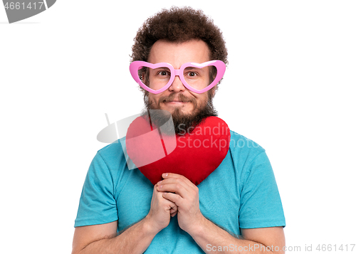 Image of Crazy bearded man - love concept