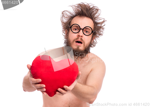 Image of Crazy bearded man - love concept