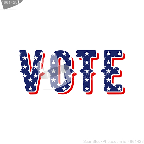 Image of Presidential election in USA text sign at United States of America flag background.