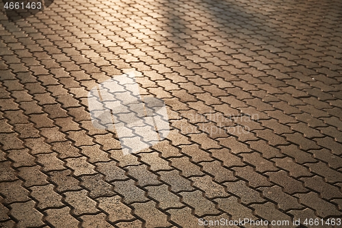 Image of Stone Pavement Pattern At Night