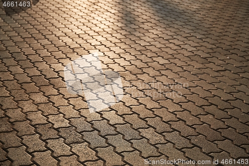 Image of Stone Pavement Pattern At Night