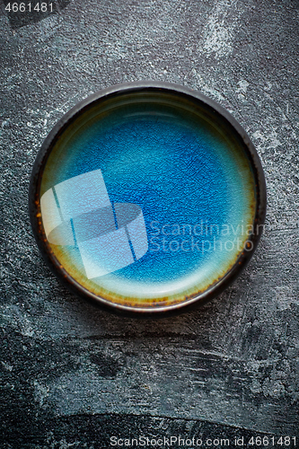 Image of Handmade brown and blue glaze rustic pottery bowl