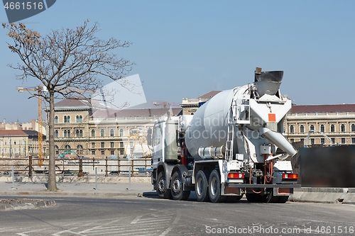 Image of Concrete Mixer Truck Construction Site