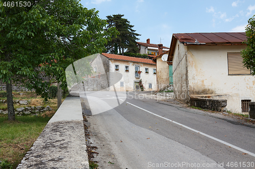 Image of Road in Croatia through a village