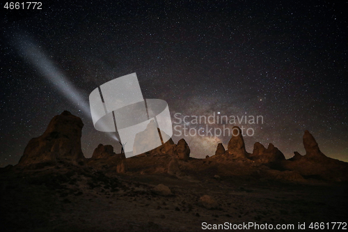 Image of Person Light Painted in the Desert Under the Night Sky