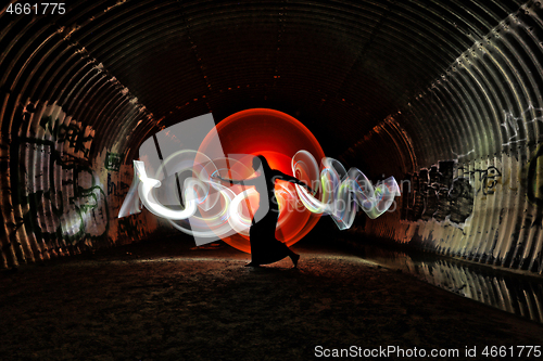 Image of Light Painting With Color and Tube Lighting