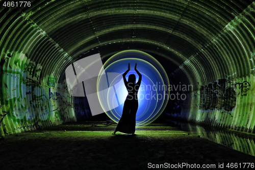 Image of Light Painting With Color and Tube Lighting