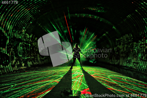 Image of Light Painting With Color and Tube Lighting