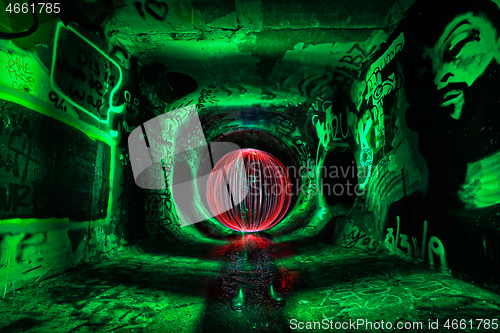 Image of Light Painting With Color and Tube Lighting