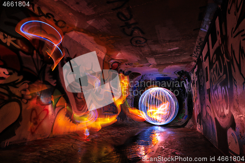 Image of Light Painting With Color and Tube Lighting