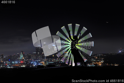 Image of Colorful Long Exposure Image of a Woman