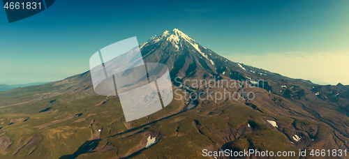 Image of Aerial panorama of Koryaksky volcano