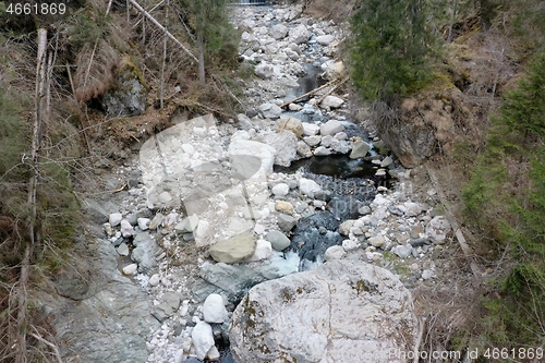 Image of alpine river creek fresh clean water top view