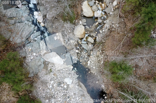 Image of alpine river creek fresh clean water top view