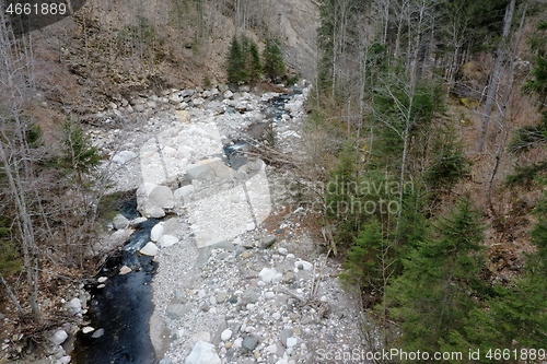 Image of alpine river creek fresh clean water top view