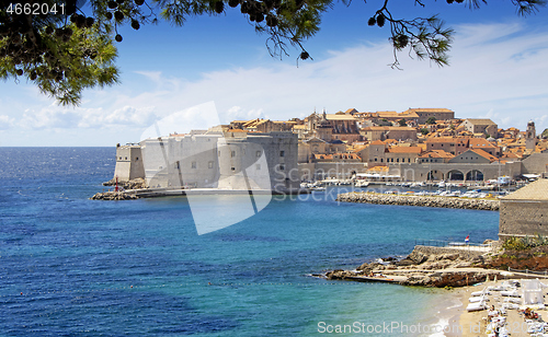 Image of Picturesque view panorama on the historical old town Dubrovnik, 