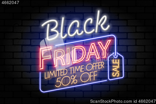 Image of Black Friday Sale Neon Signboard