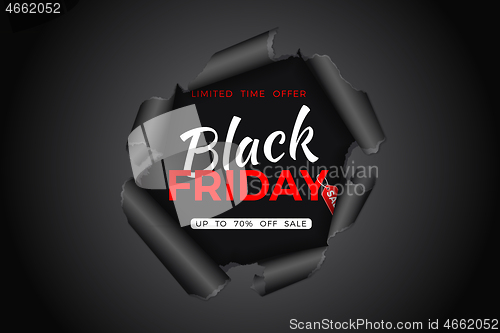 Image of Black Friday Sale Banner with Torn Paper