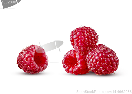 Image of Fresh ripe natural organic raspberry isolated on a white background.