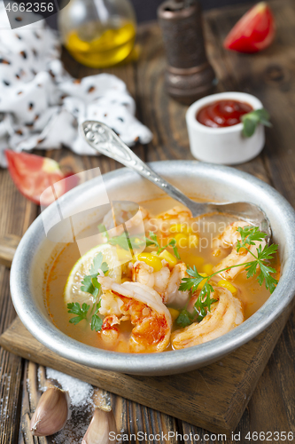 Image of soup with seafood