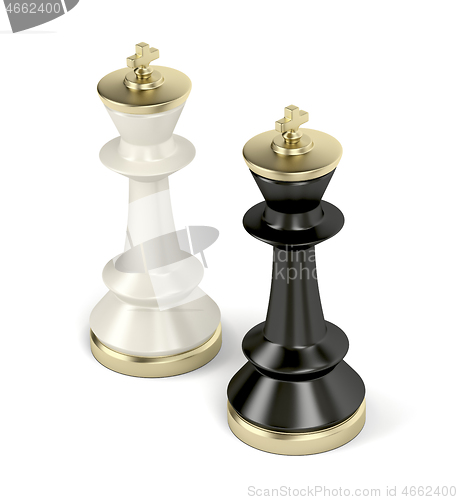 Image of Black and white chess kings