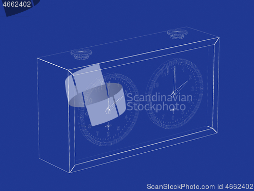 Image of 3D model of chess clock