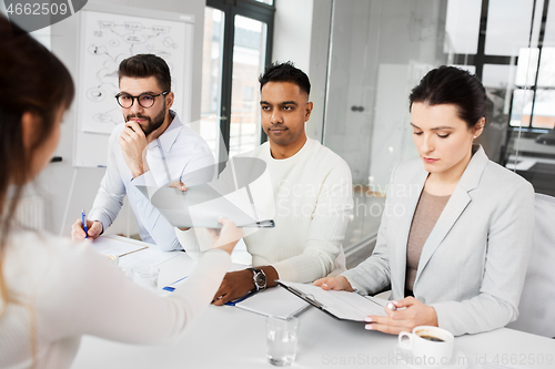 Image of recruiters having job interview with employee