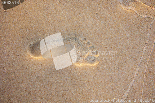 Image of footprint in the sand