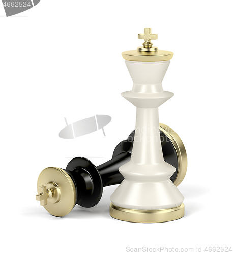 Image of White and black chess kings