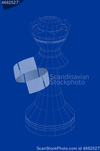 Image of 3d model of chess queen