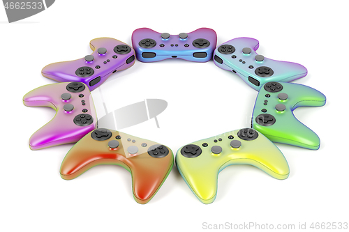 Image of Colorful game controllers