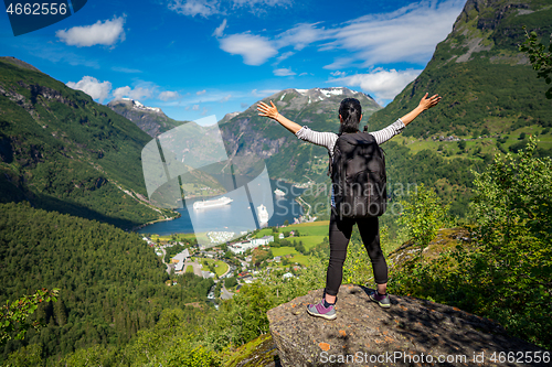 Image of Geiranger fjord, Norway.