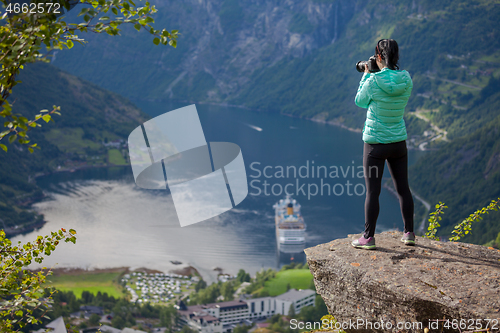 Image of Geiranger fjord, Norway.