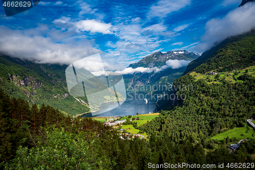 Image of Geiranger fjord, Norway.