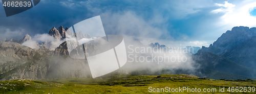 Image of Scenic view of the beautiful landscape in the Alps