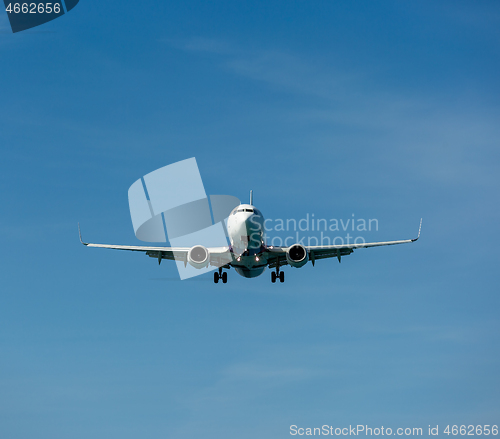 Image of Passenger airplane in clouds