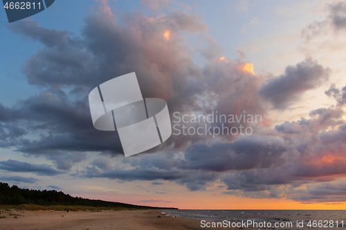 Image of Sunset over the sea