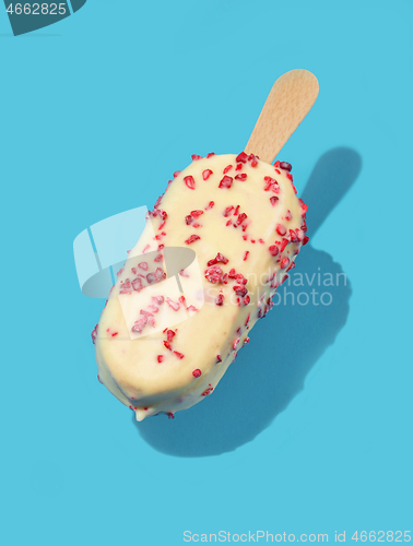 Image of ice cream on blue background